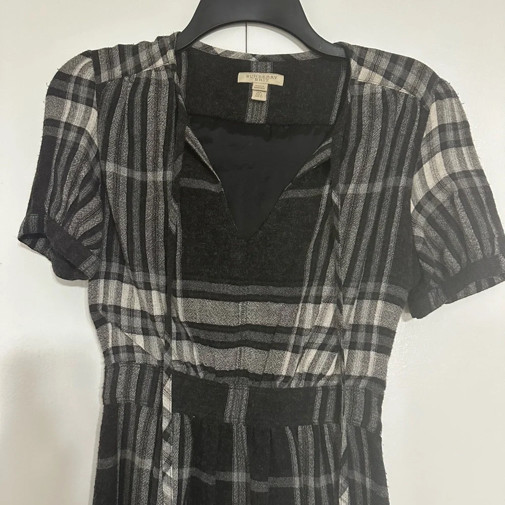 Burberry Brit Grey Nova Check Tie-Neck Dress - Picture 3 of 15